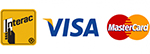 Interac, visa, mastercard